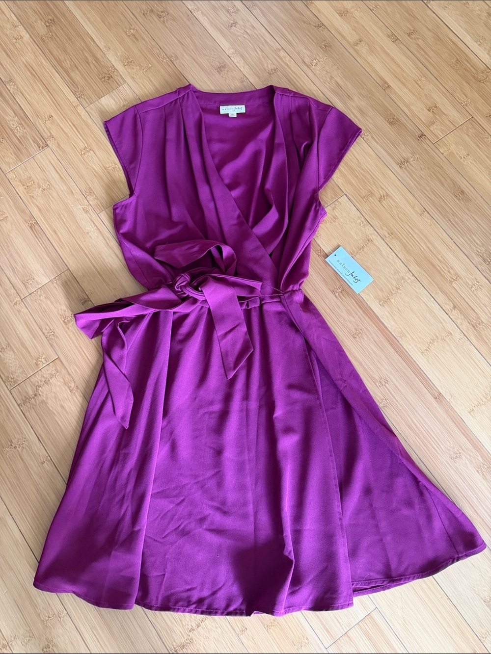 NWT. Maison Jules Fuchsia Wrap Midi Dress